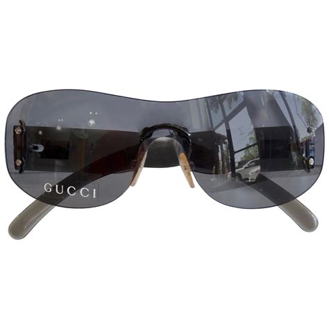 gucci vintage shield sunglasses|gucci sunglasses rimless.